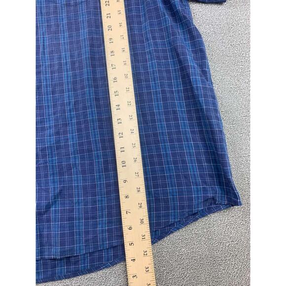 Ely Casuals Plaid Button Down Shirt Men 4XLT Blue Plaid Short Sleeve Western - Picture 6 of 9